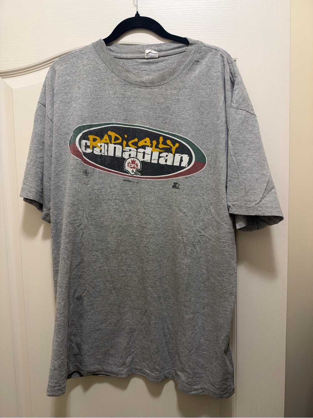 Vintage Worn in Gray Graphic Men’s T-Shirt with Multicolor Logo